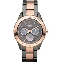 Fossil Women's Stainless Steel Case Pink Steel Bracelet Mineral Watch Es3030