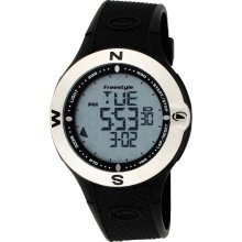 Freestyle Unisex Navigator Plastic Watch - Black Rubber Strap - Black Dial - FS81277