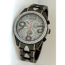 Freeze Mens Black White Diamond Watch FRG-001