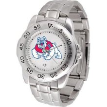 Fresno State University Bulldog watches : Fresno State Bulldogs Men's Gameday Sport Watch with Stainless Steel Band