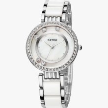 Full Stainless Steel Women's Ceramics Band Dress Fashion Quartz Watch K456