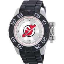 Game Time Watch, Mens New Jersey Devils Black Polyurethane Strap 47mm