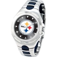 Game Time Watch, Mens Pittsburgh Steelers Black Rubber and Stainless S