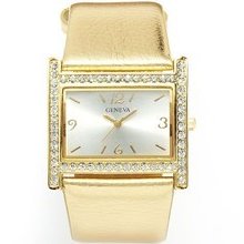 Geneva Gold Tone Simulated Crystal Watch Women's