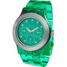 Geneva Platinum Women's 2108.Green Green Plastic Quartz Watch wit ...