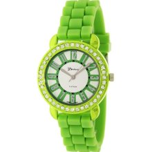 Geneva Platinum Women's 2718.NeonGreen Green Silicone Quartz Watc ...