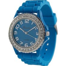 Geneva Platinum Women's 6886.TEA Green Silicone Quartz Watch with