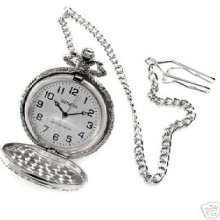 Geneva Pocket Watch W/train Accent Quartz Movement