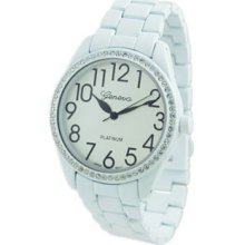 Geneva Simplicity Crystal Fashion Watch-white