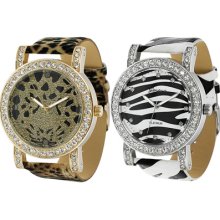 Geneva Womens Animal Print Watch Cheetah