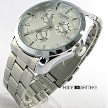 Gentle Business Men's Classical Analog Stainless Steel Wrist Quartz Watch