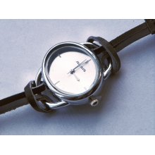 Genuine leather Straps Women's Watch Black or White Valentine's Day Gift - Black - Leather