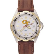 Georgia Tech All Star Mens (Leather Band) Watch