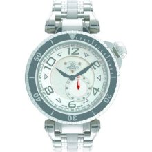 Gio Monaco Men's 644 Poseidon Silver Dial Stainless Steel Watch ...