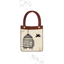 Glam Naturale Vintage Style Birdcage Canvas Tote