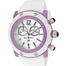 Glam Rock Watch Gd1110 Women's Miami Beach Chrono White Dial Lilac/white Resin