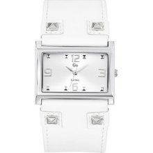 GO Analog Quartz White Calfskin Bracelet Watch ...