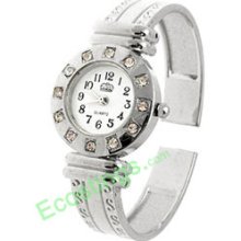 Good Bangle Round Quartz Watch + Crystal Dial