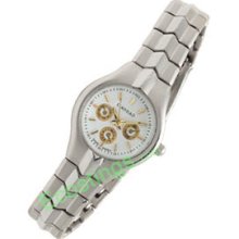 Good Jewelry Round Dial Ladies' Silvery Metal Band Quartz Watch