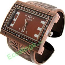 Good Jewelry Wide Rectangle Decent Bracelet Time Wrist Quartz Watch