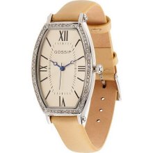 Gossip Crystal Case Watch with Satin Strap - Gold - One Size