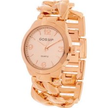 Gossip Metal Curb Link Watch - Rosetone - One Size