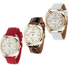 Gossip Set of 3 Strap Watches in Individual Boxes - Goldtone - One Size