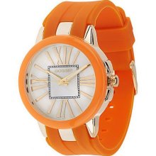 Gossip Silicone Strap Watch with Roman Numeral Dial - Orange - One Size