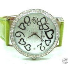 Green Straps Womens Designer For Her Bling Watch Brs12