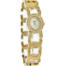 Gruen II Quartz Ladies Crystal Dial Gold Tone Expansion Bracelet Watch GRT535