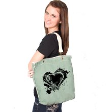 Grunge Heart Raw Edge Tote