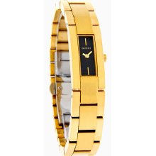 Gucci 4600 Series Ladies Black Rectangular Gold Tone Swiss Quartz Watch YA046503