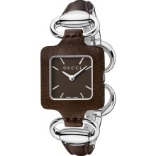 Gucci Ladies 1921 Series Brown Leather Bangle Style YA130403