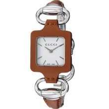 Gucci Leather Mother-of-Pearl Dial Women's Watch #YA130401