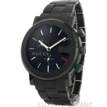 Gucci Ya101331 G-chrono Guilloche Black Pvd Stainless Steel Ladies Watch