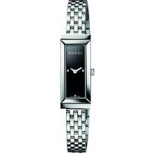 Gucci Ya127504 G-frame Rectangle Steel Bracelet Black Mirror Dial Women's Watch