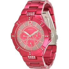 Guess Fucshia Dazzling Sport Chrongraph Watch Ladies style U12657L4 MRSP $135.00