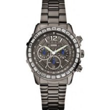 Guess Men's & Women's Stainless Steel Case Grey Steel Bracelet Watch W0016l3