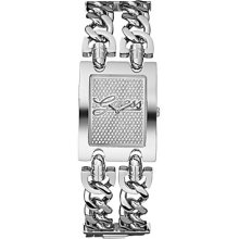 Guess Mod Heavy Metal Women's Quartz Watch With Silver Dial Analogue Display And Silver Stainless Steel Strap W80048l1