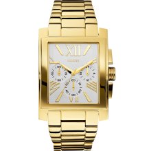 Guess U0009G2 Silver Dial Gold Tone Stainless Steel Chrono Men's Watch