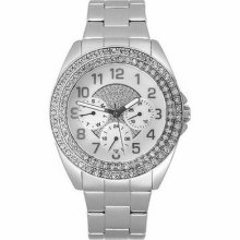 Guess Women Shimmer Swarovski Watch G11040l ,comes With Original Guess Box