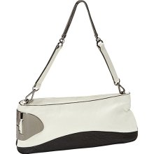 HALSTON Heritage Organic Clutch W/Strap Black/White Multi