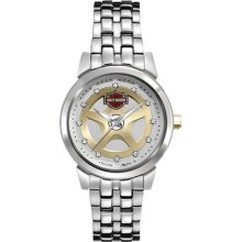 Harley-davidson Women's Spoke With Crystals Bracelet Style Bulova Watch 78l114