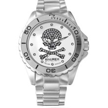 Haurex Watches Men's Ink Round White Dial Silver Aluminum Silver Alum