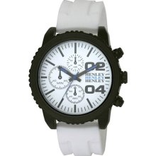 Henley Decorative Multi-Dial Men's Sports Quartz Watch With White Dial Analogue Display And White Silicone Strap H02056.4