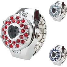 Hollow Women's Heart-Shaped Style Alloy Analog Quartz Ring Watch (Assorted Colors)