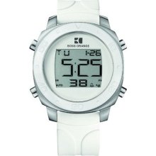 Hugo Boss Orange Men's Round Case White Band Digital Watch 1512677