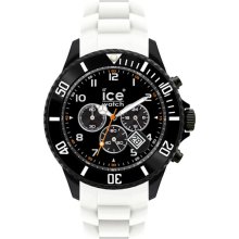 ICE Watch Chronograph Silicone Strap Watch White/ Black