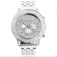 Iced Out Watches: Large Diamond Luxurman Mens Watch 6.25ct