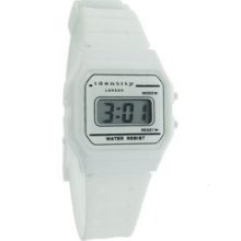 Identity London White Digital Plastic Strap Watch